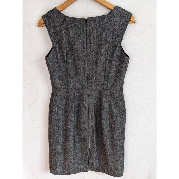 Banana Republic Sheath Tweed Dress Women 4 Gray Wool Blend Classic Office - Picture 4 of 10